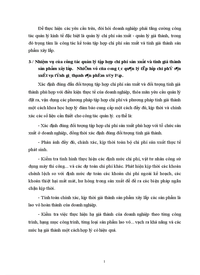 image for page Tổ chức công tác kế toán tập hợp chi phí sản xuất và tính giá thành sản phẩm xây lắp ở Công ty xây dựng số 1 1