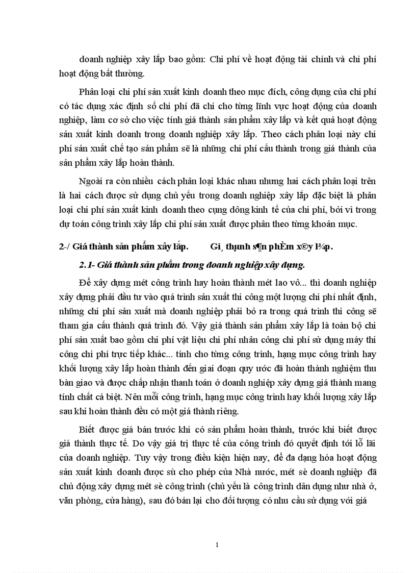 image for page Tổ chức công tác kế toán tập hợp chi phí sản xuất và tính giá thành sản phẩm xây lắp ở Công ty xây dựng số 1 1