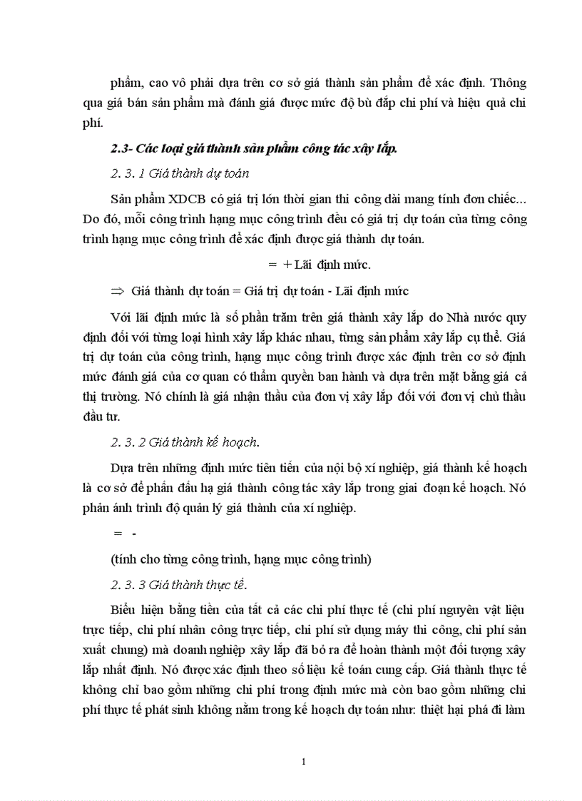 image for page Tổ chức công tác kế toán tập hợp chi phí sản xuất và tính giá thành sản phẩm xây lắp ở Công ty xây dựng số 1 1