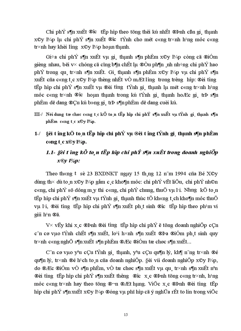 image for page Tổ chức công tác kế toán tập hợp chi phí sản xuất và tính giá thành sản phẩm xây lắp ở Công ty xây dựng số 1 1