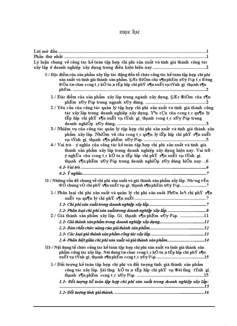 image for page Tổ chức công tác kế toán tập hợp chi phí sản xuất và tính giá thành sản phẩm xây lắp ở Công ty xây dựng số 1 1