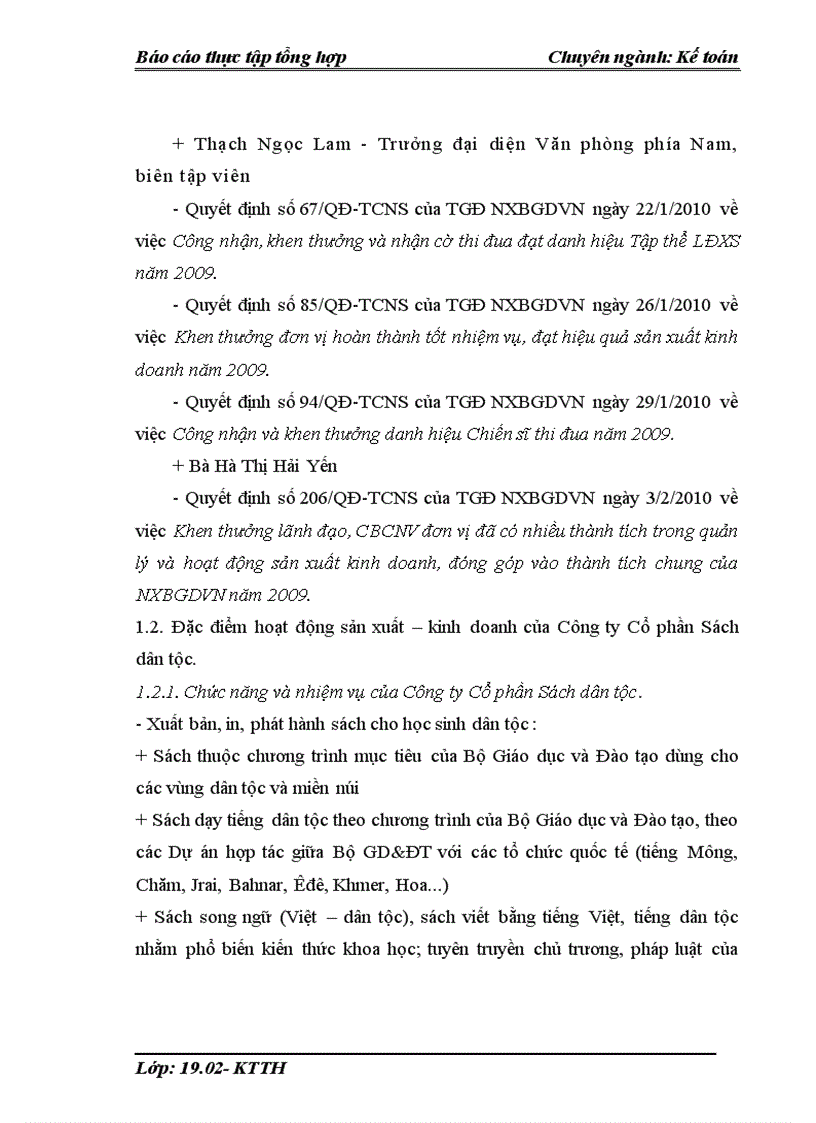 image for page Tổ chức bộ máy kế toán và hệ thống kế toán tại Công ty Cổ phần Sách dân tộc 1