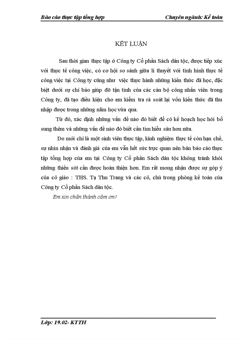 image for page Tổ chức bộ máy kế toán và hệ thống kế toán tại Công ty Cổ phần Sách dân tộc 1