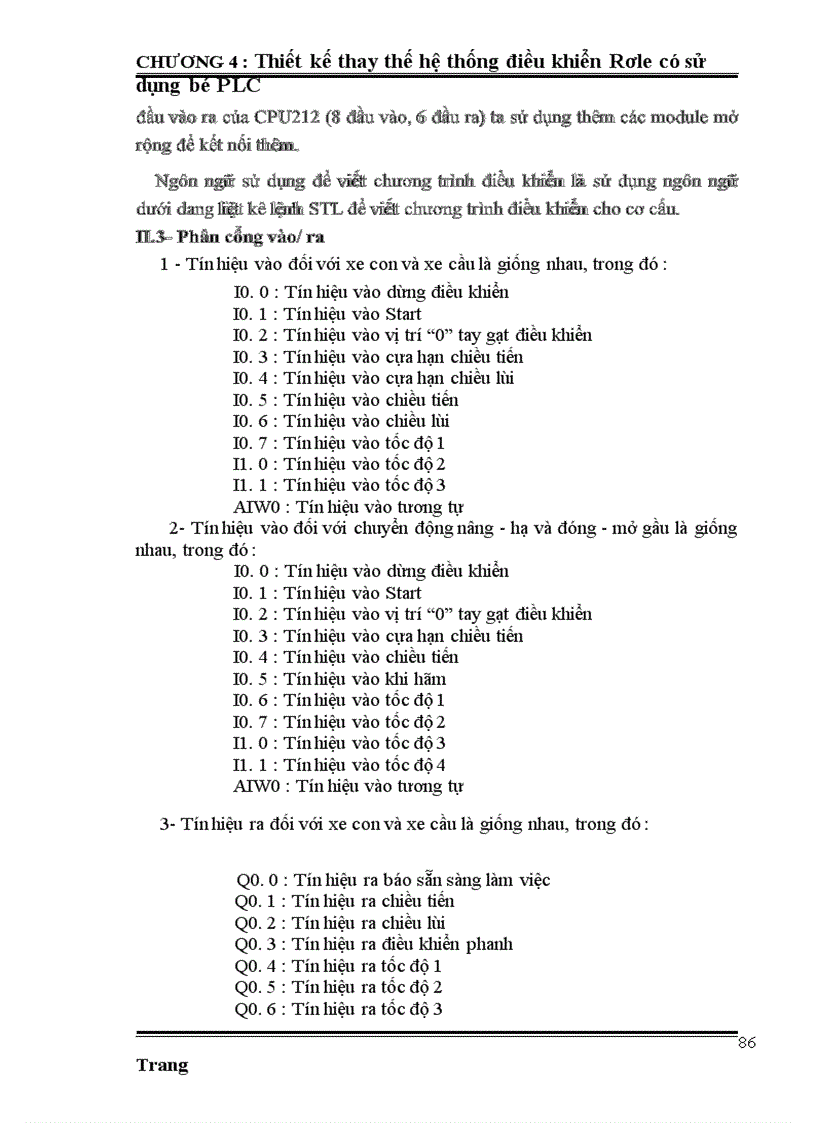 image for page Thiết kế thay thế hệ thống điều khiển Rơle có sử dụng bộ PLC