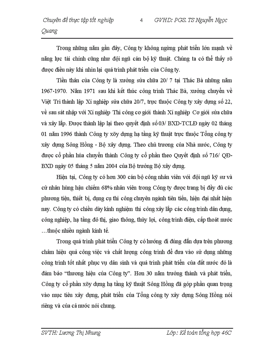 image for page Hoàn thiện kế toán chi phí sản xuất và tính giá thành sản phẩm xây lắp tại Công ty cổ phần hạ tầng kỹ thuật Sông Hồng 1