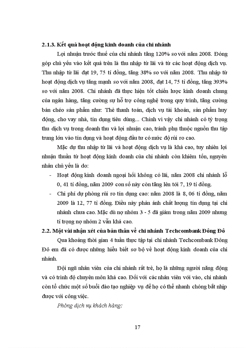 image for page Báo cáo thực tập tổng hợp tại ngân hàng Techcombank và chi nhánh Techcombank Đông Đô