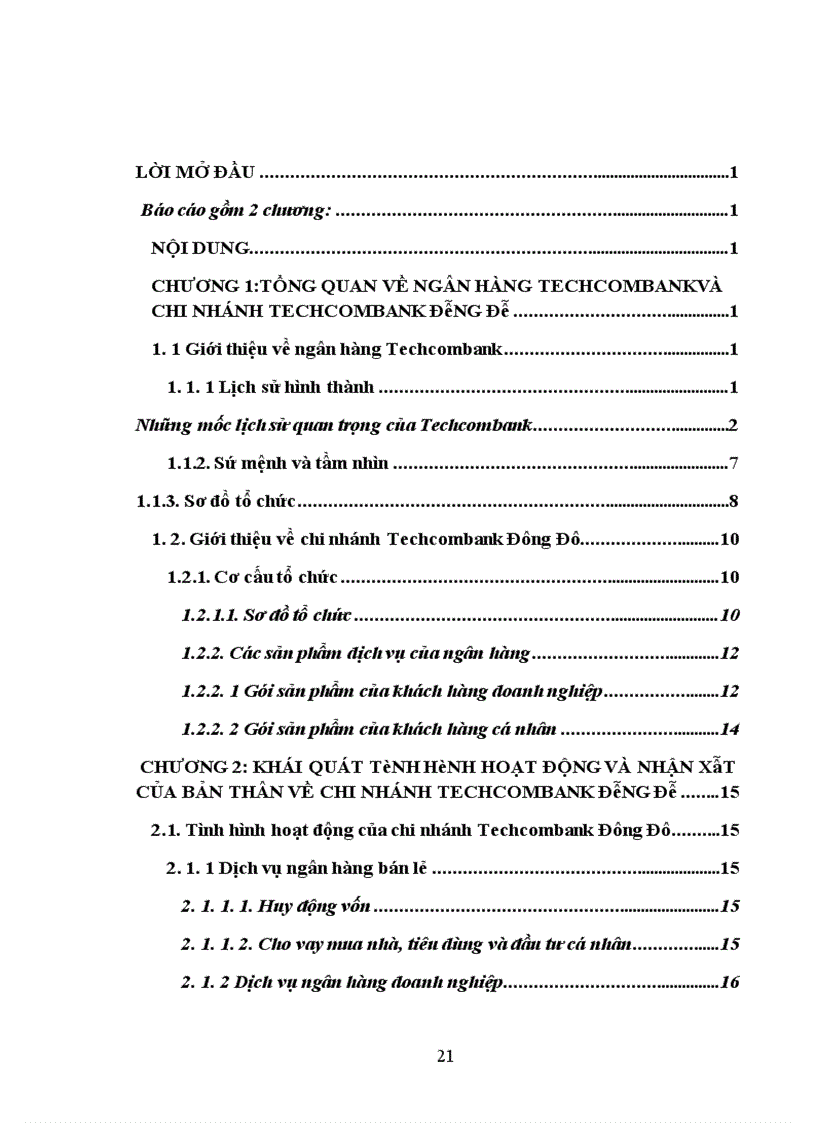 image for page Báo cáo thực tập tổng hợp tại ngân hàng Techcombank và chi nhánh Techcombank Đông Đô