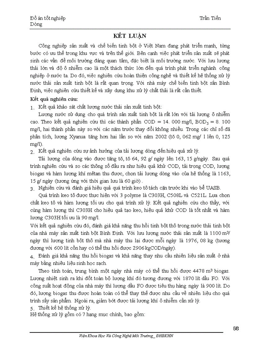 image for page Nghiên cứu xử lý nước thải sản xuất tinh bột thu Biogas