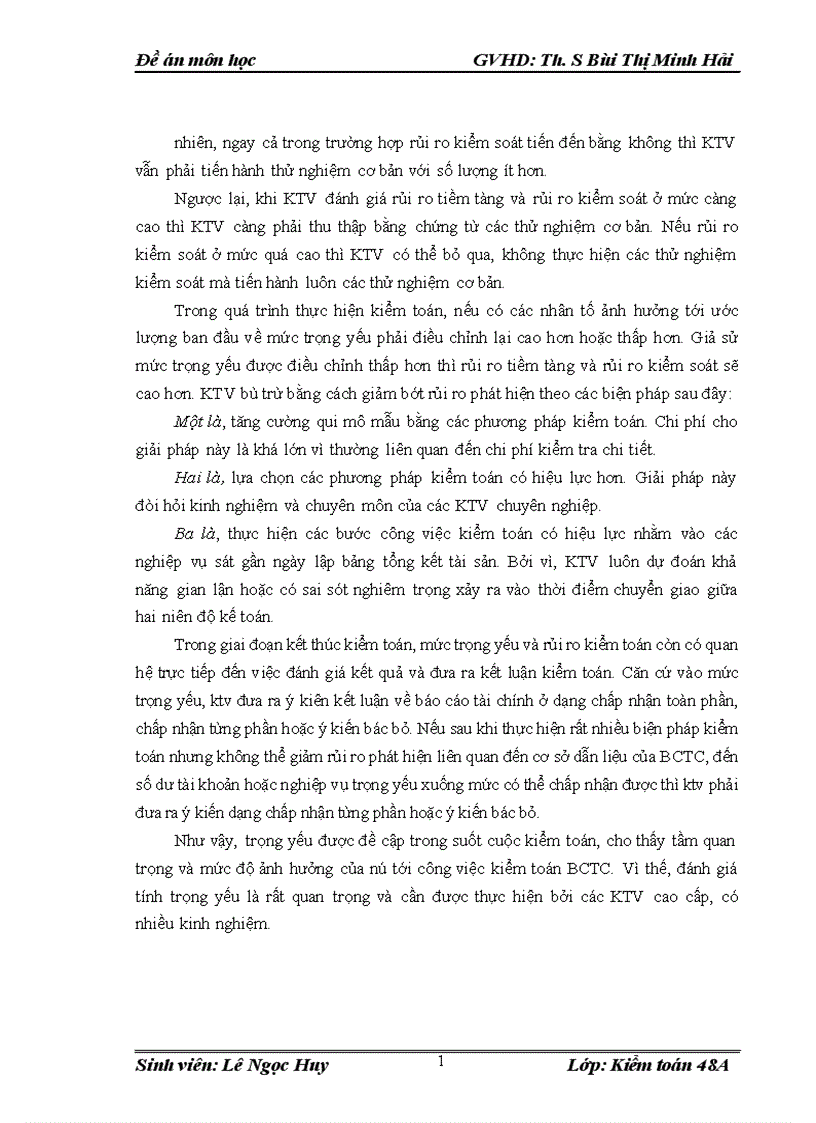 image for page Quy trình vận dụng tính và đánh giá tính trọng yếu trong kiểm toán 1