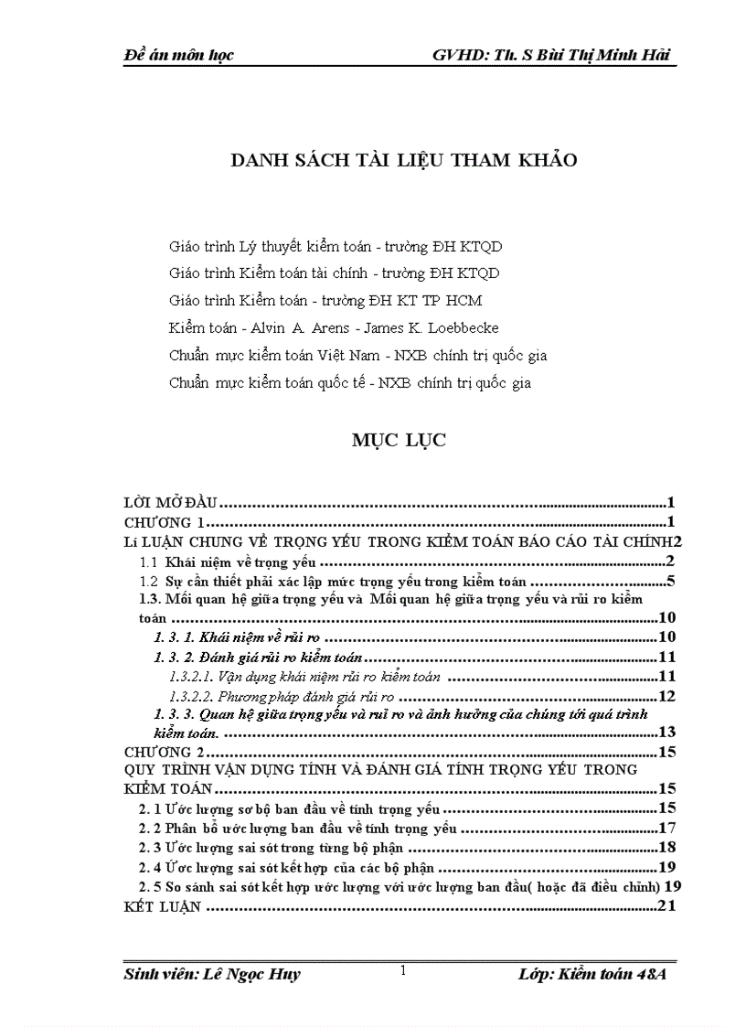 image for page Quy trình vận dụng tính và đánh giá tính trọng yếu trong kiểm toán 1