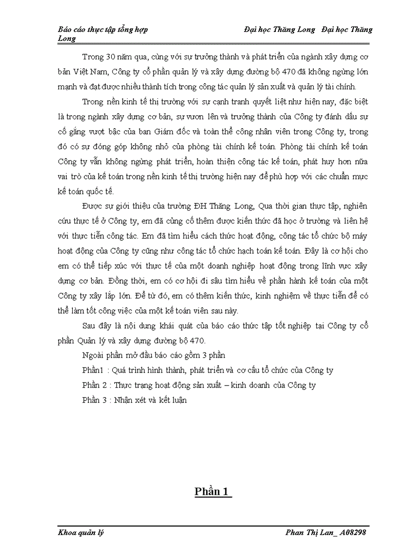 image for page Thực trạng sản xuất kinh doanh của Công ty cổ phần quản lý và xây dựng đường bộ 470