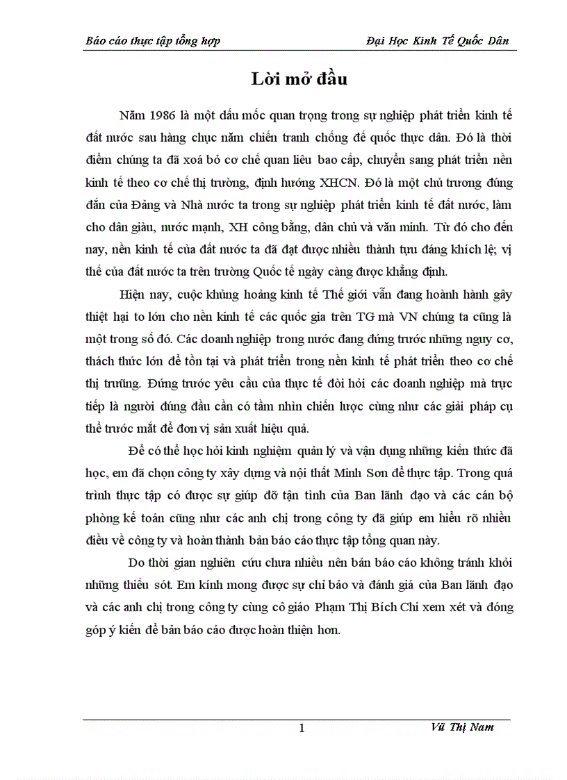 image for page Đánh giá nhận xét về tổ chức kế toán tại Công ty xây dựng và nội thất Minh Sơn