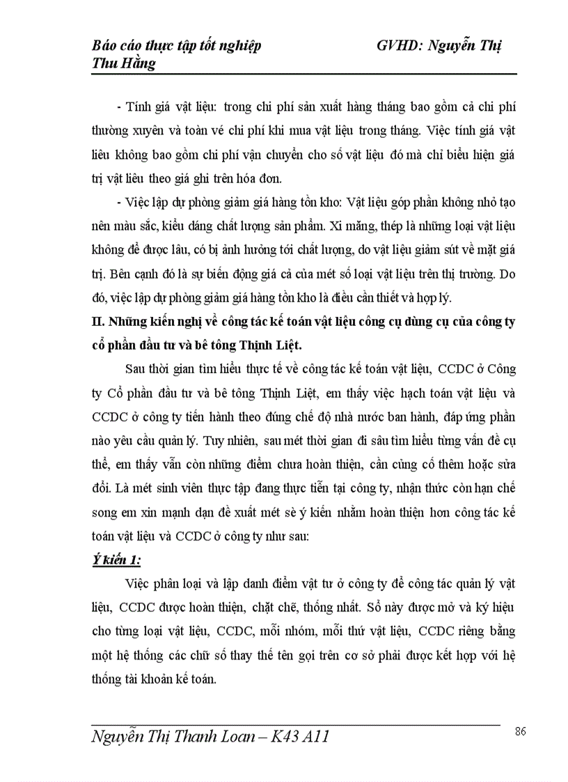 image for page Kế toán nguyên liệu vật liệu và công cụ dụng cụ tại Công ty Cổ phần đầu tư và bê tông Thịnh Liệt 1