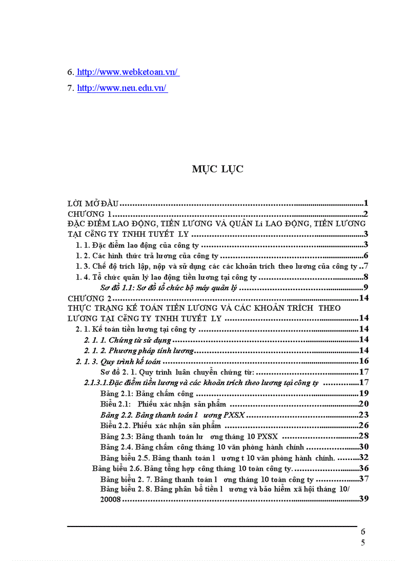 image for page Hoàn thiện kế toán tiền lương và các khoản trích theo lương tại Công ty TNHH Tuyết Ly 1