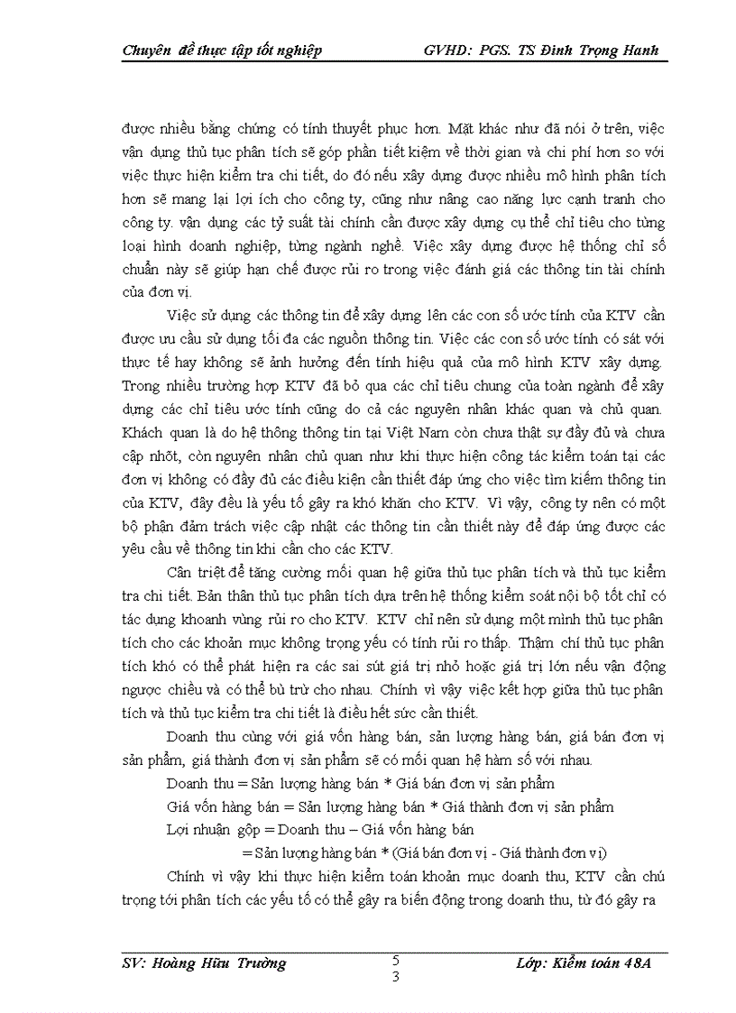 image for page Vận dụng thủ tục phân tích với kiểm toán khoản mục doanh thu trong kiểm toán báo cáo tài chính tại Công ty trách nhiệm hữu hạn tư vấn kế toán và kiểm toán Việt Nam AVA 1