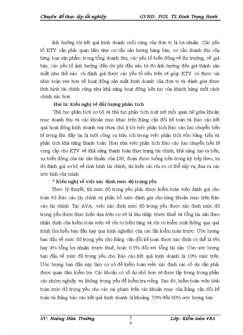 image for page Vận dụng thủ tục phân tích với kiểm toán khoản mục doanh thu trong kiểm toán báo cáo tài chính tại Công ty trách nhiệm hữu hạn tư vấn kế toán và kiểm toán Việt Nam AVA 1