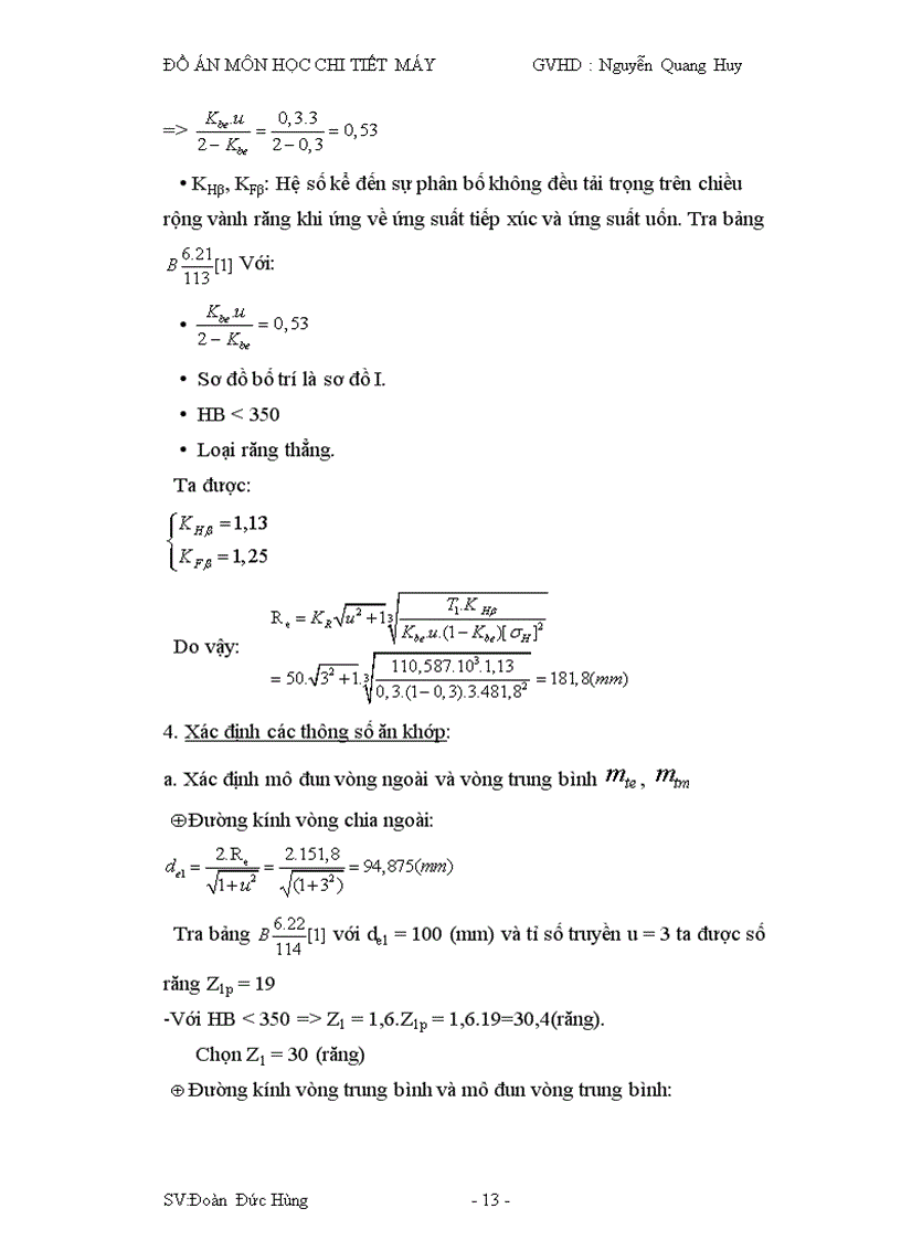 image for page Tính toán truyền động bánh răng côn răng thẳng