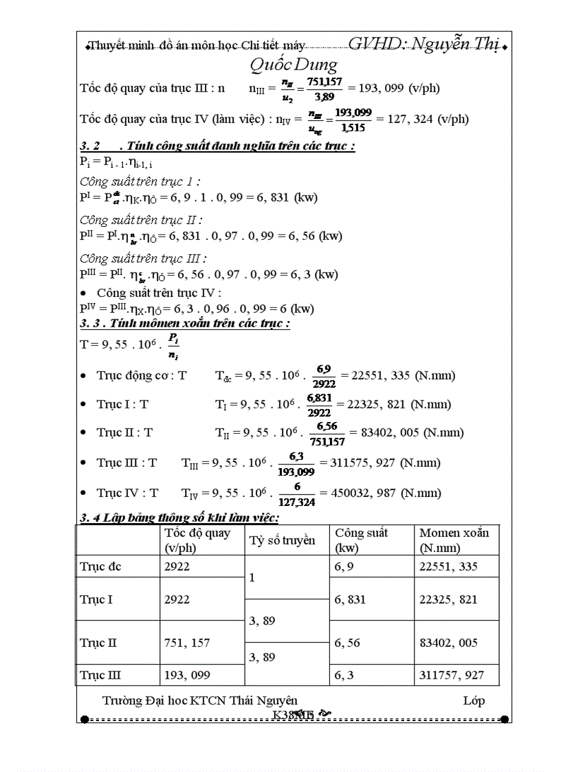 image for page Tính toán động học hệ dẫn động cơ khí 1