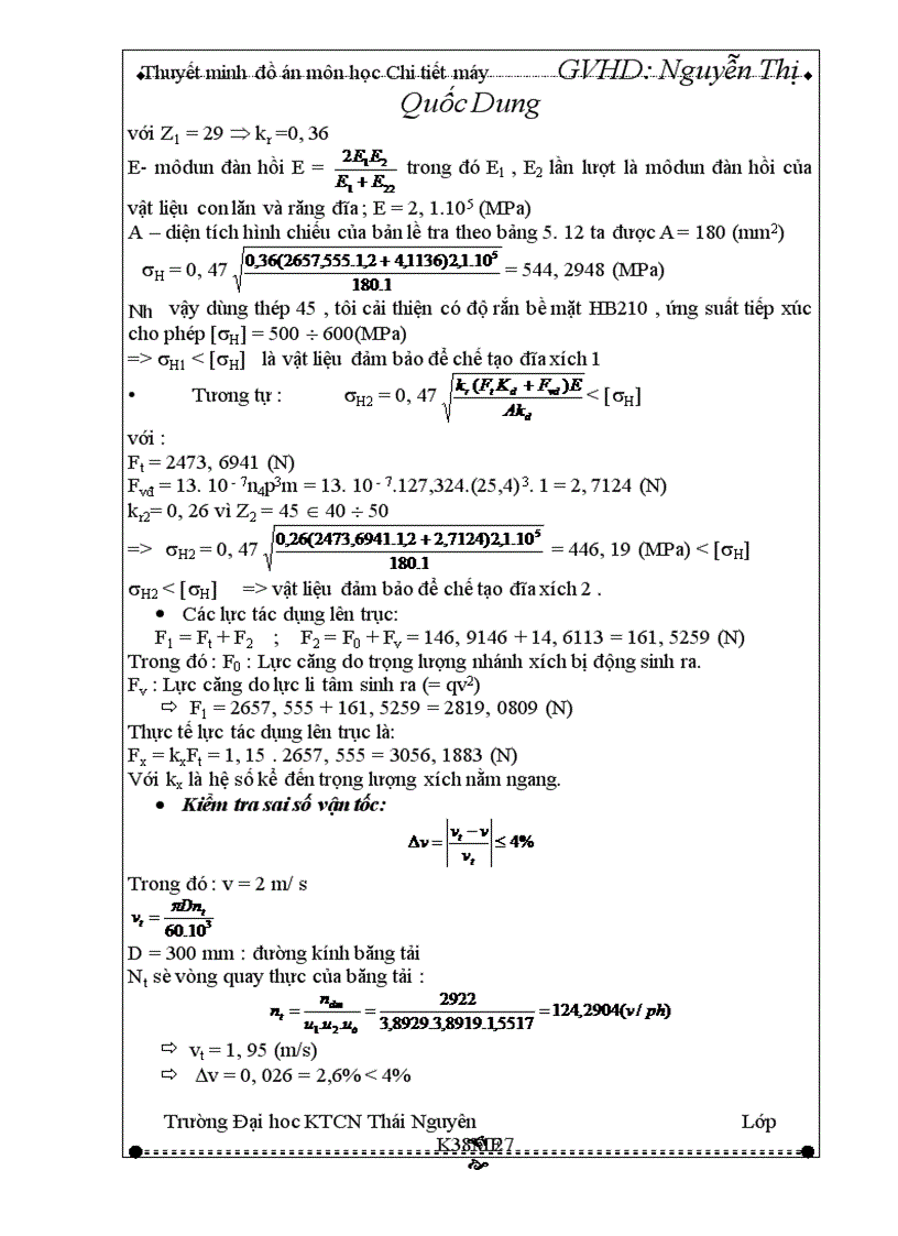image for page Tính toán động học hệ dẫn động cơ khí 1