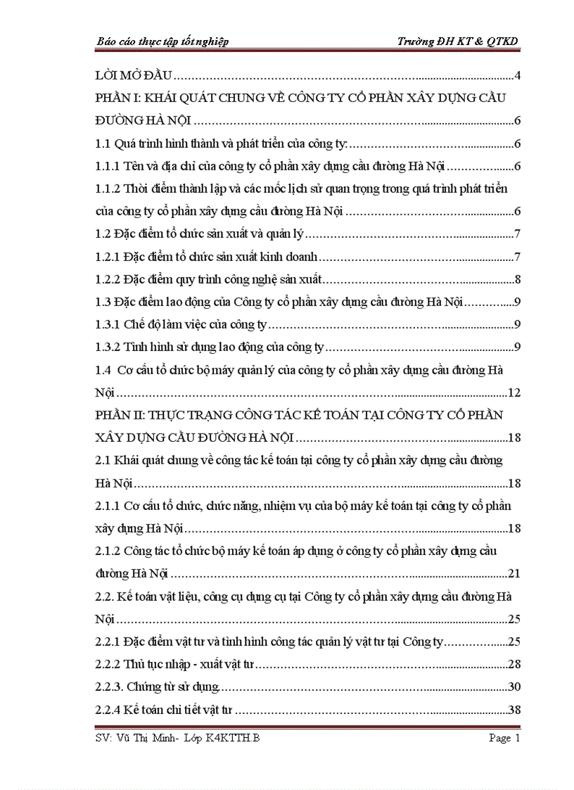 image for page Báo cáo thực tập tại công ty Cổ phần xây dựng cầu đường Hà Nội