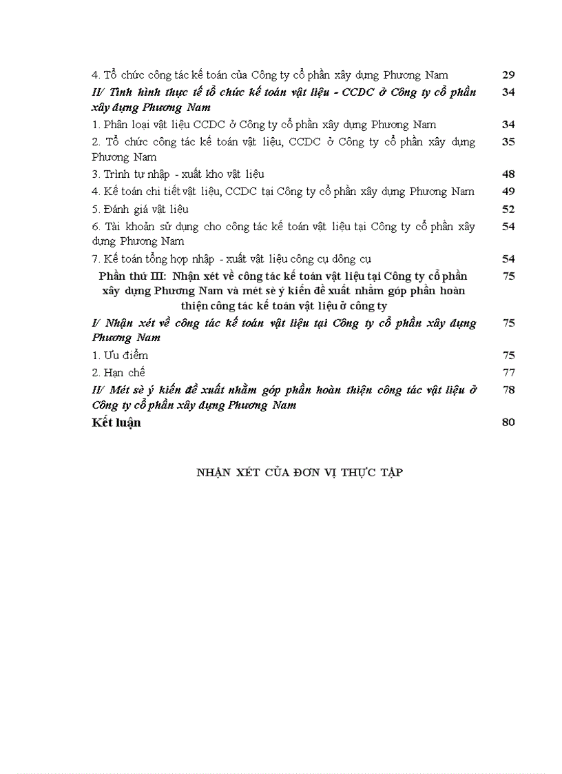image for page Tổ chức công tác kế toán nguyên vật liệu công cụ dụng cụ ở Công ty cổ phần xây dựng Phương Nam