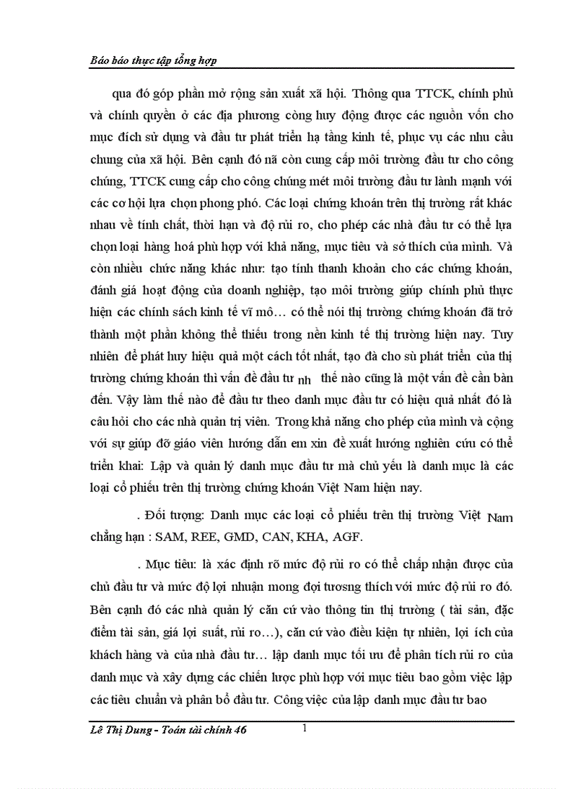 image for page Lập và quản lý danh mục đầu tư mà chủ yếu là danh mục các loại cổ phiếu trên thị trường chứng khoán Việt Nam hiện nay