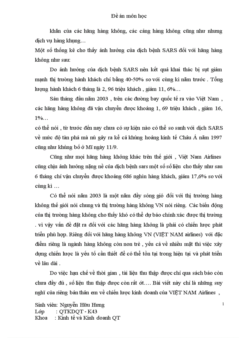 image for page Chiến lược kinh doanh của Việt Nam Airlines