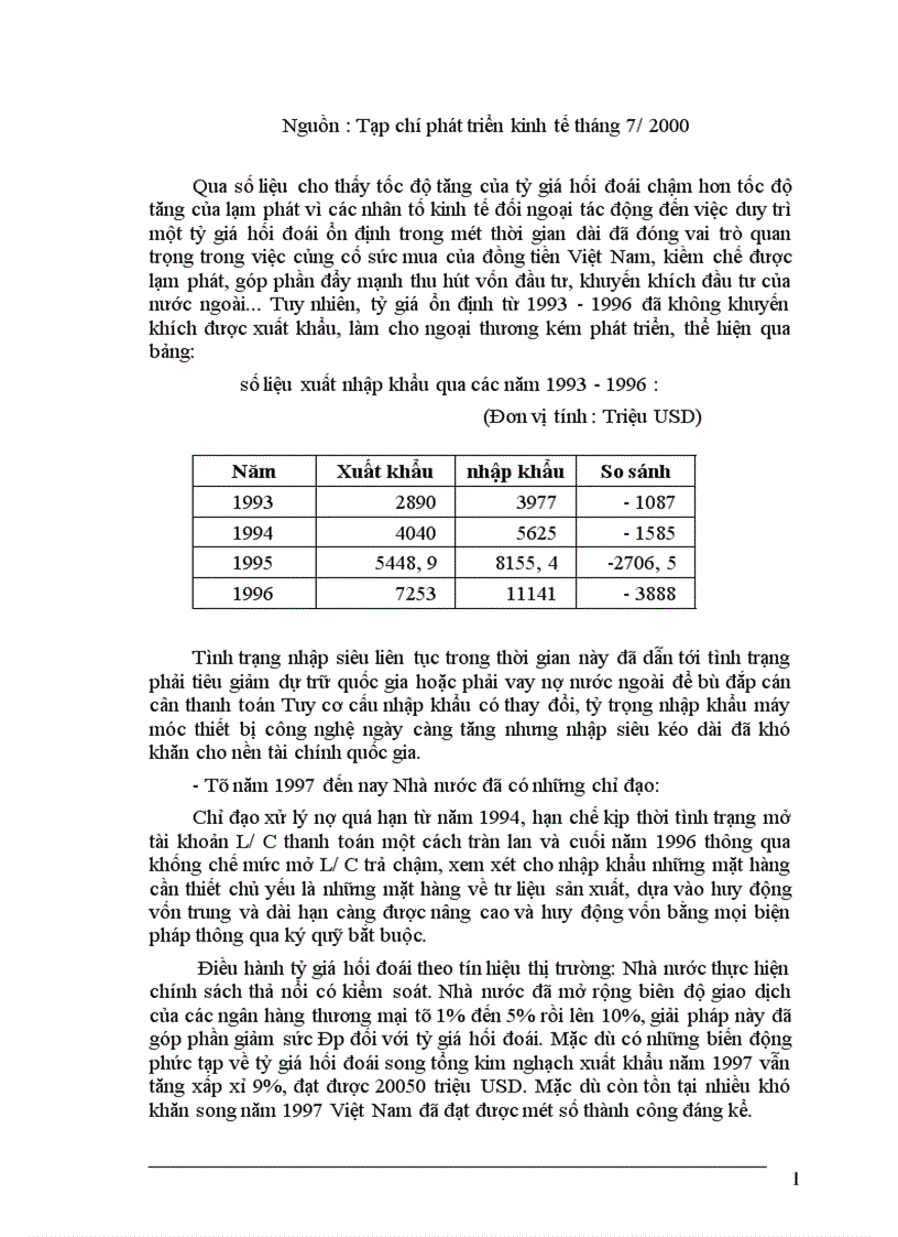image for page Tỷ giá hối đoái mối quan hệ với cán cân thanh toán quốc tế và giải pháp để hoàn thiện chính sách tỷ giá ở Việt Nam 1