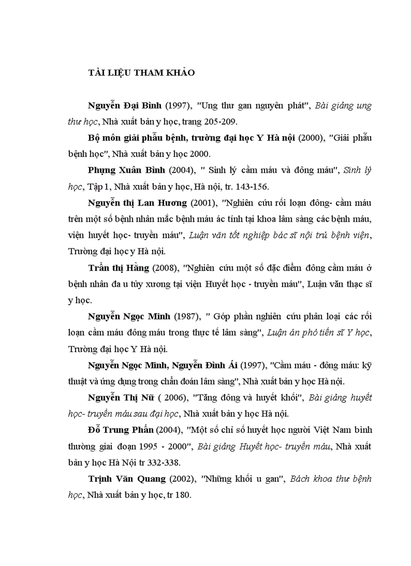 image for page Nghiên cứu Đặc điểm đông máu ở bệnh nhân ung thư gan nguyên phát điều trị tại trung tâm y học hạt nhân ung bướu bệnh viện bạch mai