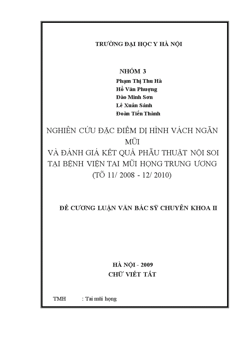 image for page Nghiên cứu đặc điểm dị hình vách ngăn mũi và đánh giá kết quả phẫu thuật nội soi chỉnh hình vách ngăn tại bệnh viện Tai Mũi Họng Trung ương