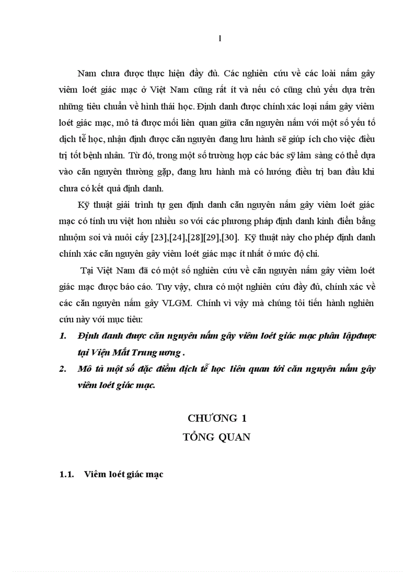 image for page Định danh căn nguyên nấm gây viêm loét giác mạc phân lập được tại bệnh viện mắt trung ương năm 2008 bằng giải trình tự gen