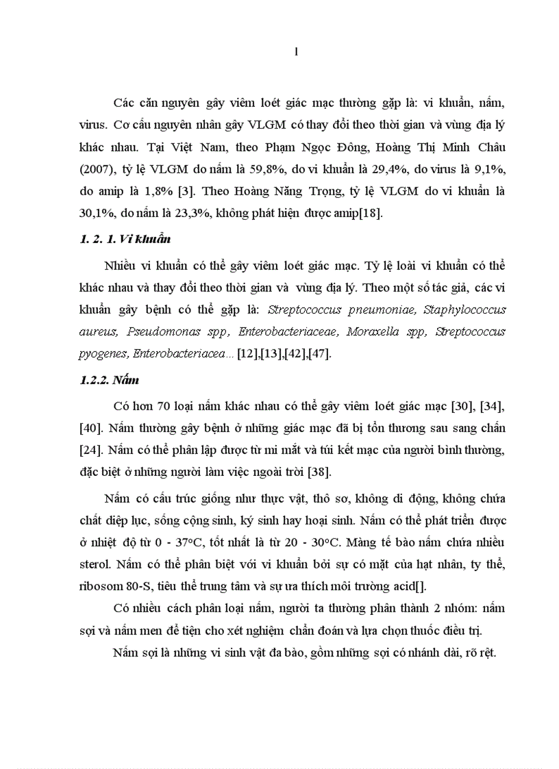 image for page Định danh căn nguyên nấm gây viêm loét giác mạc phân lập được tại bệnh viện mắt trung ương năm 2008 bằng giải trình tự gen