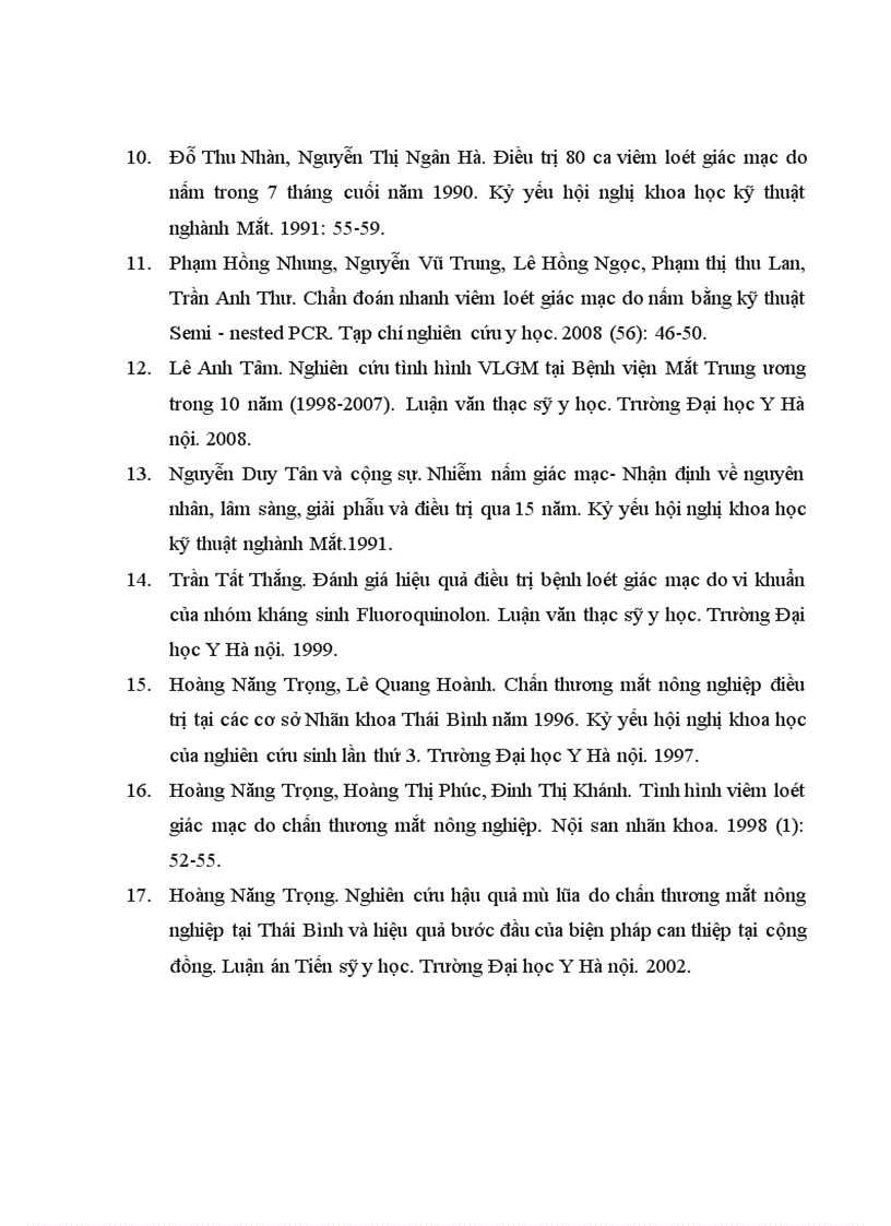 image for page Định danh căn nguyên nấm gây viêm loét giác mạc phân lập được tại bệnh viện mắt trung ương năm 2008 bằng giải trình tự gen