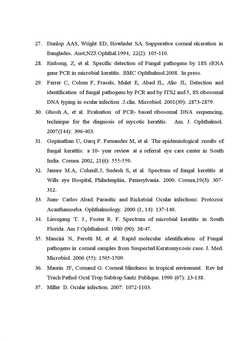 image for page Định danh căn nguyên nấm gây viêm loét giác mạc phân lập được tại bệnh viện mắt trung ương năm 2008 bằng giải trình tự gen