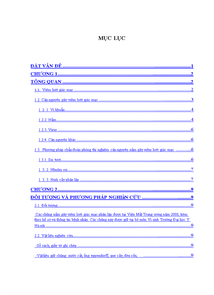 image for page Định danh căn nguyên nấm gây viêm loét giác mạc phân lập được tại bệnh viện mắt trung ương năm 2008 bằng giải trình tự gen