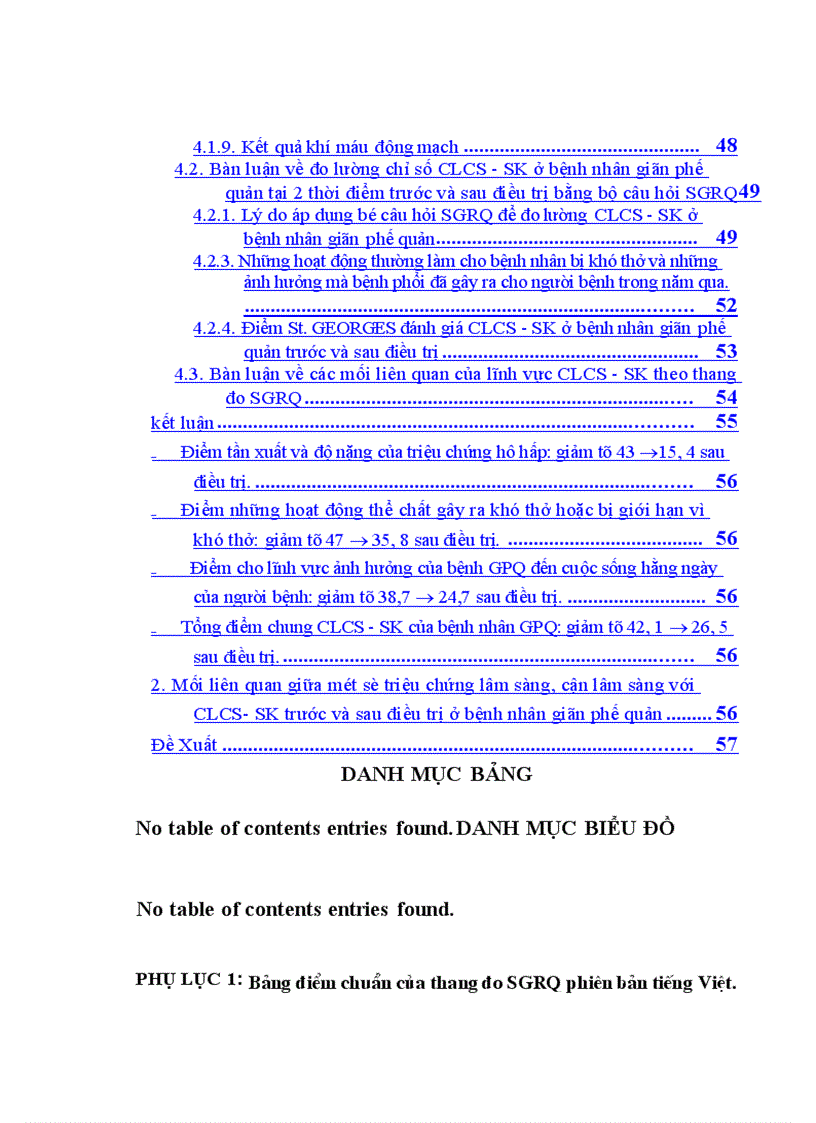 image for page Đo lường chỉ số CLCS SK ở bệnh nhân đợt cấp giãn phế quản điều trị tại khoa Hô hấp Bệnh viện Bạch Mai bằng bộ câu hỏi St George s phiên bản tiếng Việt
