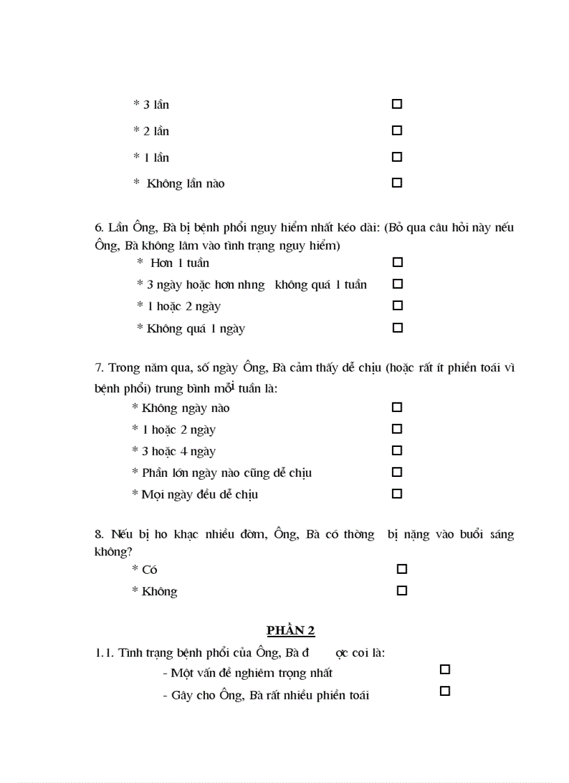 image for page Đo lường chỉ số CLCS SK ở bệnh nhân đợt cấp giãn phế quản điều trị tại khoa Hô hấp Bệnh viện Bạch Mai bằng bộ câu hỏi St George s phiên bản tiếng Việt