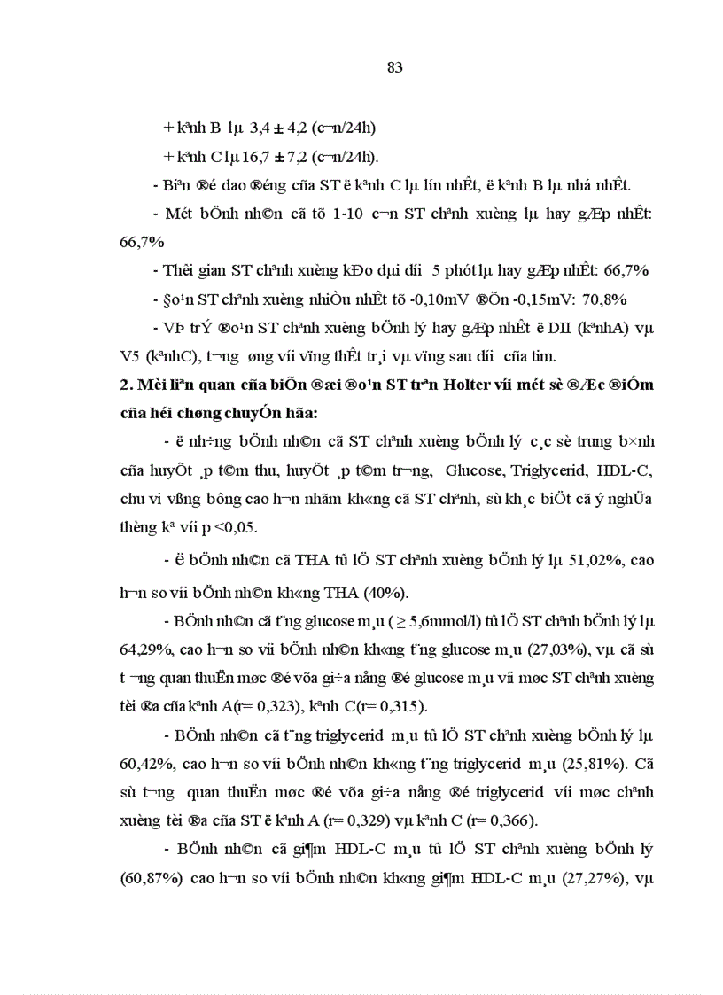 image for page Nghiên cứu sự biến đổi đoạn ST ở bệnh nhân có hội chứng chuyển hóa bằng Holter điện tim 24 giờ