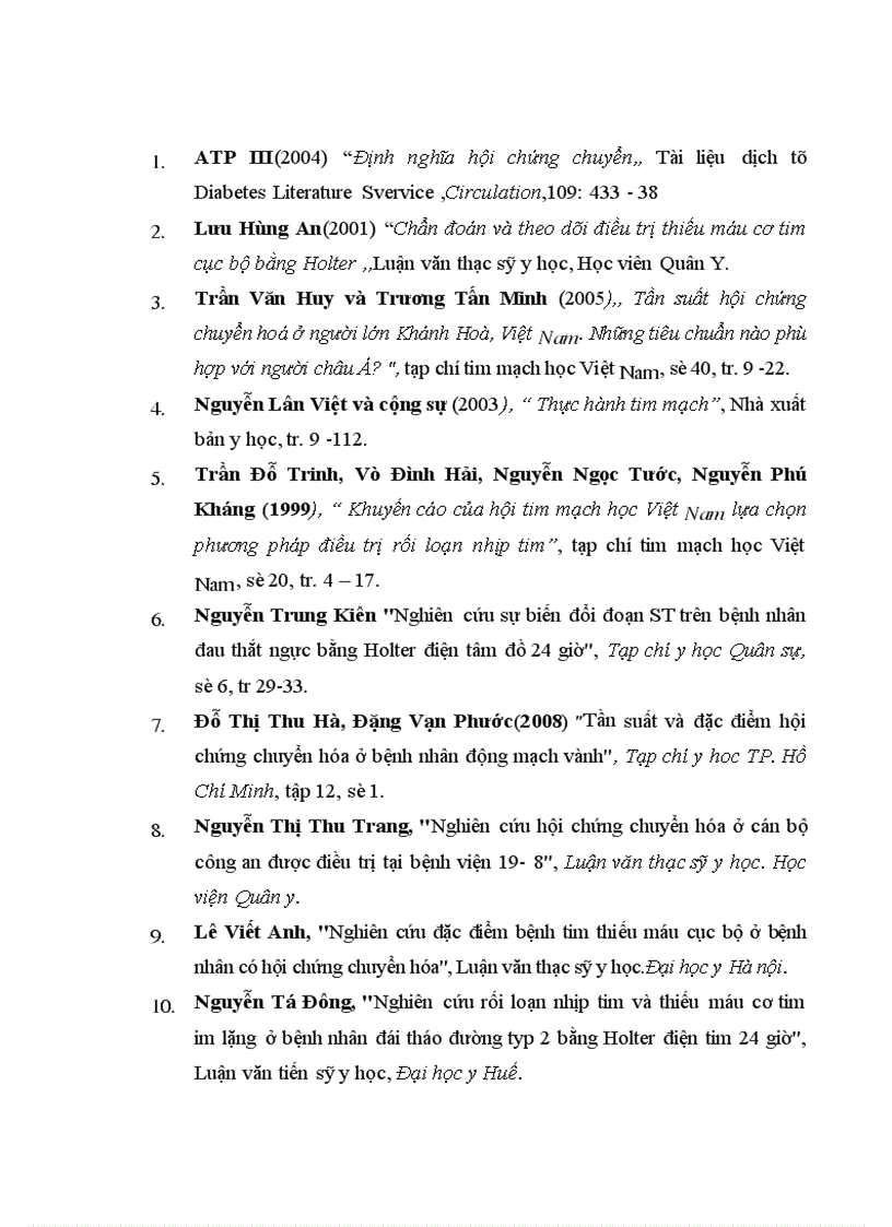 image for page Nghiên cứu sự biến đổi đoạn ST ở bệnh nhân có hội chứng chuyển hóa bằng Holter điện tim 24 giờ
