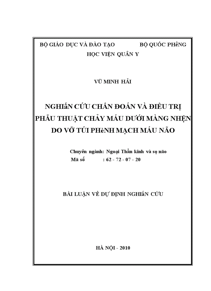image for page Nghiên cứu chẩn đoán và điều trị phẫu thuật CMDMN do vỡ túi phình ĐMN