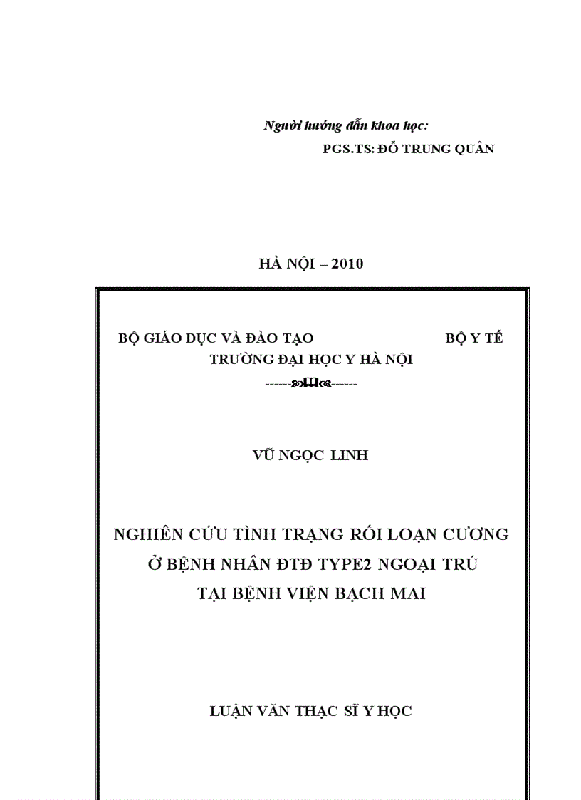 image for page Nghiên cứu tình trạng rối loạn cương dương ở bệnh nhân đái tháo đường type 2 ngoại trú tại bệnh viện Bạch Mai