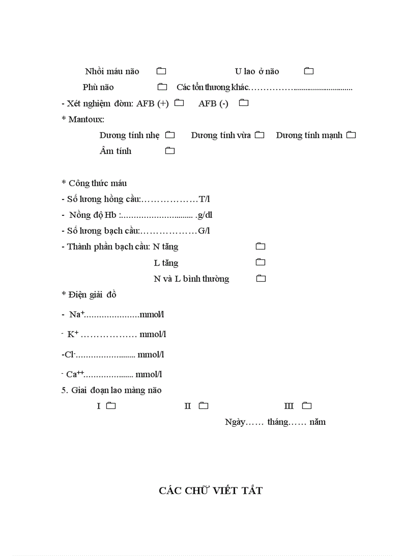image for page Nghiên cứu đặc điểm lâm sàng cận lâm sàng của lao màng não ở người lớn theo giai đoạn bệnh