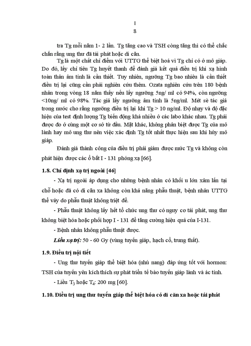 image for page Nghiên cứu kết quả điều trị ung thư tuyến giáp thể biệt hoá bằng phẫu thuật cắt bỏ tuyến giáp kết hợp với các mức liều I 131