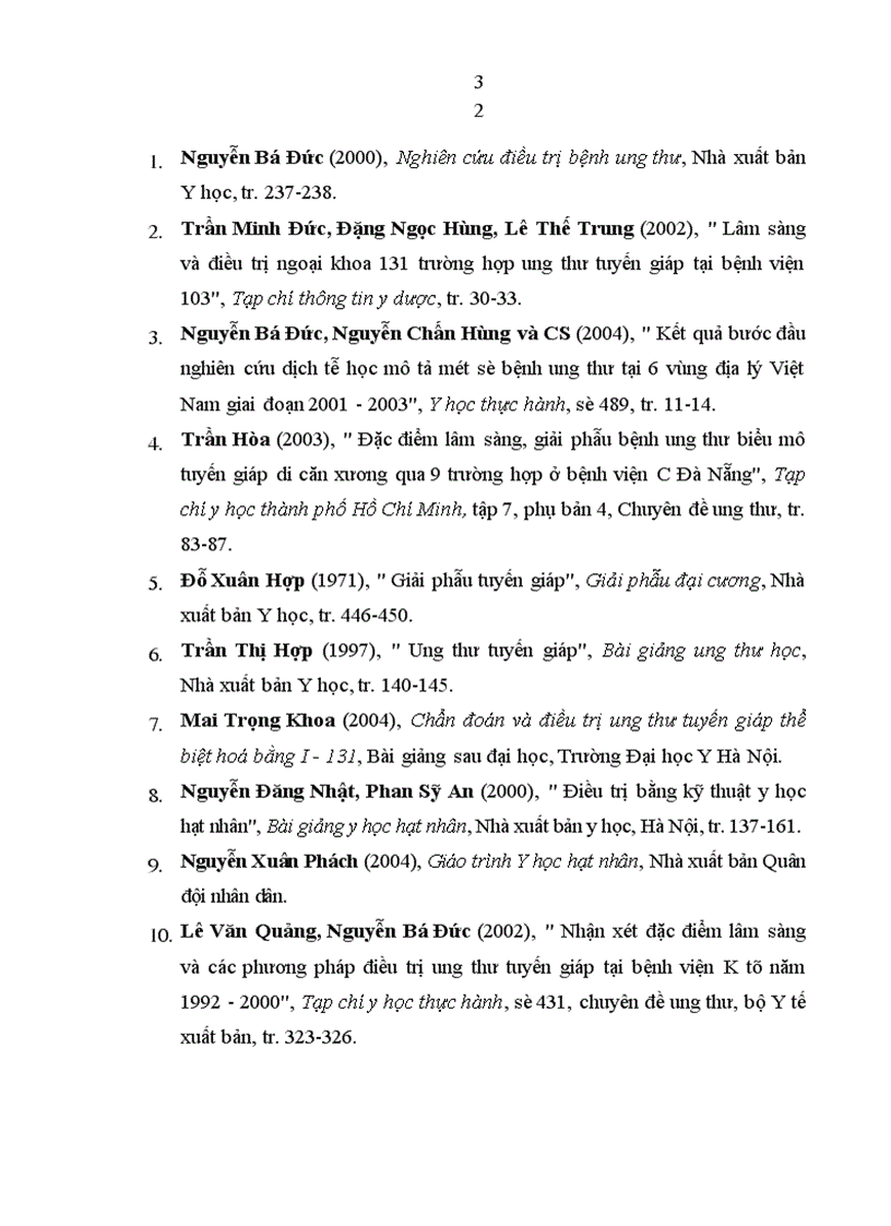 image for page Nghiên cứu kết quả điều trị ung thư tuyến giáp thể biệt hoá bằng phẫu thuật cắt bỏ tuyến giáp kết hợp với các mức liều I 131