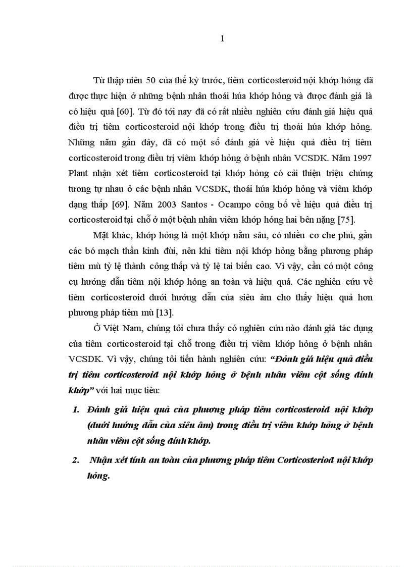 image for page Đánh giá hiệu quả điều trị tiêm corticosteroid nội khớp háng ở bệnh nhân viêm cột sống dính khớp