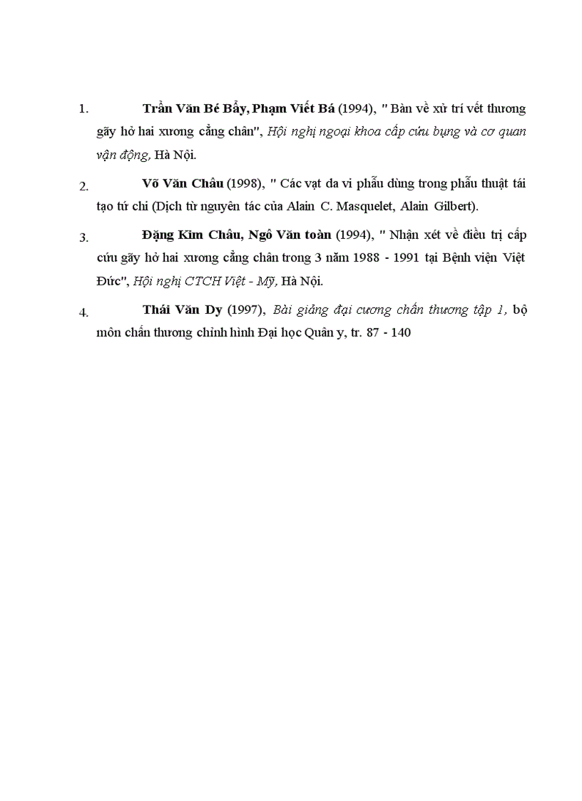 image for page Thực trạng nhiễm khuẩn sau mổ gãy hở hai xương cẳng chân ở người lớn bằng dụng cụ và một số yếu tố liên quan tại Bệnh viện Đa khoa tỉnh Điện biên 2 năm 2003 2004