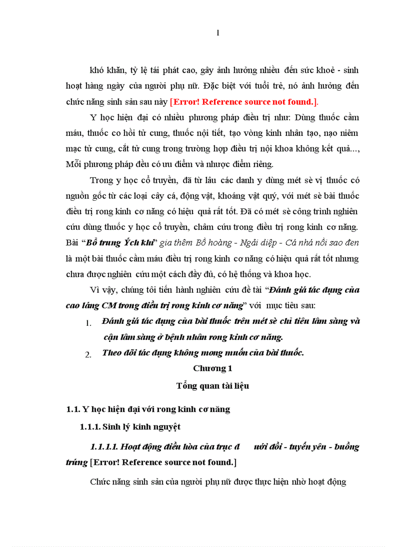 image for page Đánh giá tác dụng của cao lỏng CM trong điều trị rong kinh cơ năng