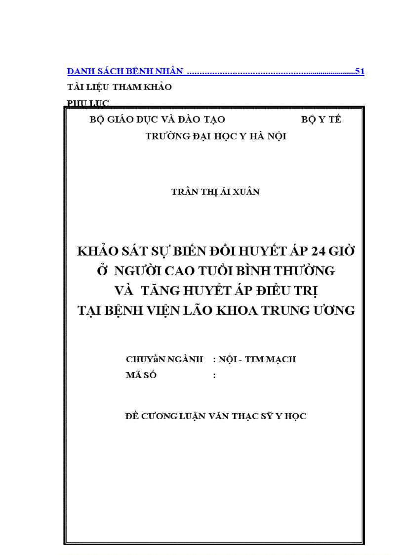 image for page Khảo sát sự biến đổi huyết áp 24 giờ ở người cao tuổi bình thường và tăng huyết áp điều trị tại bệnh viện lão khoa trung ương