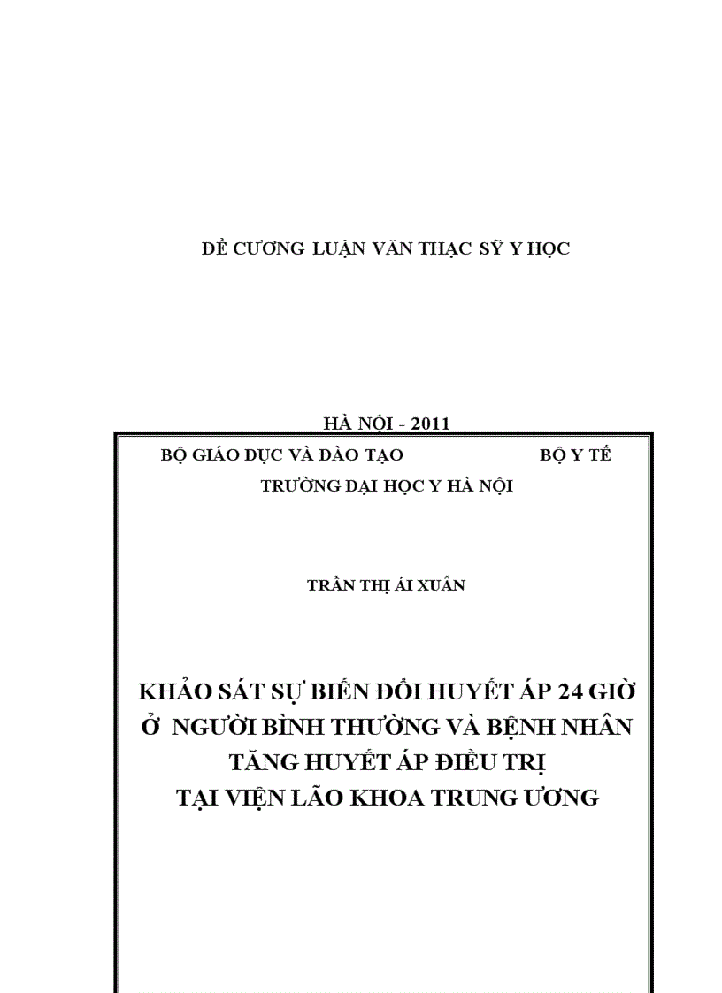 image for page Khảo sát sự biến đổi huyết áp 24 giờ ở người bình thường và bệnh nhân tăng huyết áp điều trị tại viện lão khoa trung ương