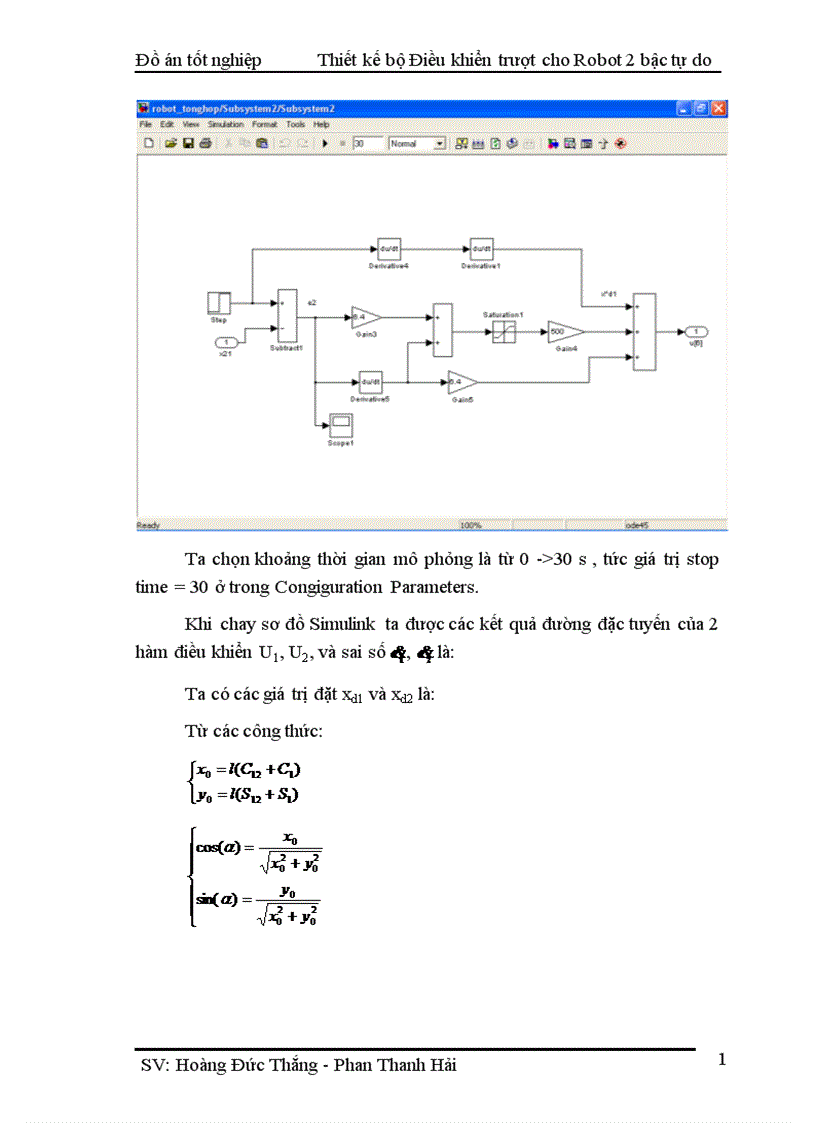 image for page Thiết kế bộ Điều khiển trượt cho tay máy Robot 2 bậc tự do và mô phỏng trên Matlab Simulink